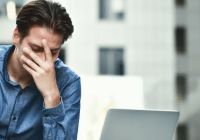 startup fail and sad businessman