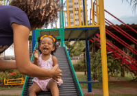 a kid at playground